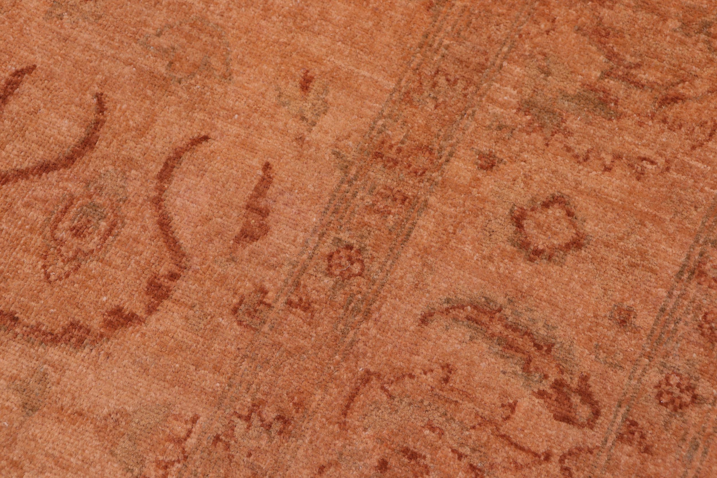 handmade Over Dyed Over Dyed Orange Orange Hand Knotted RECTANGLE 100% WOOL area rug 6' x 9'