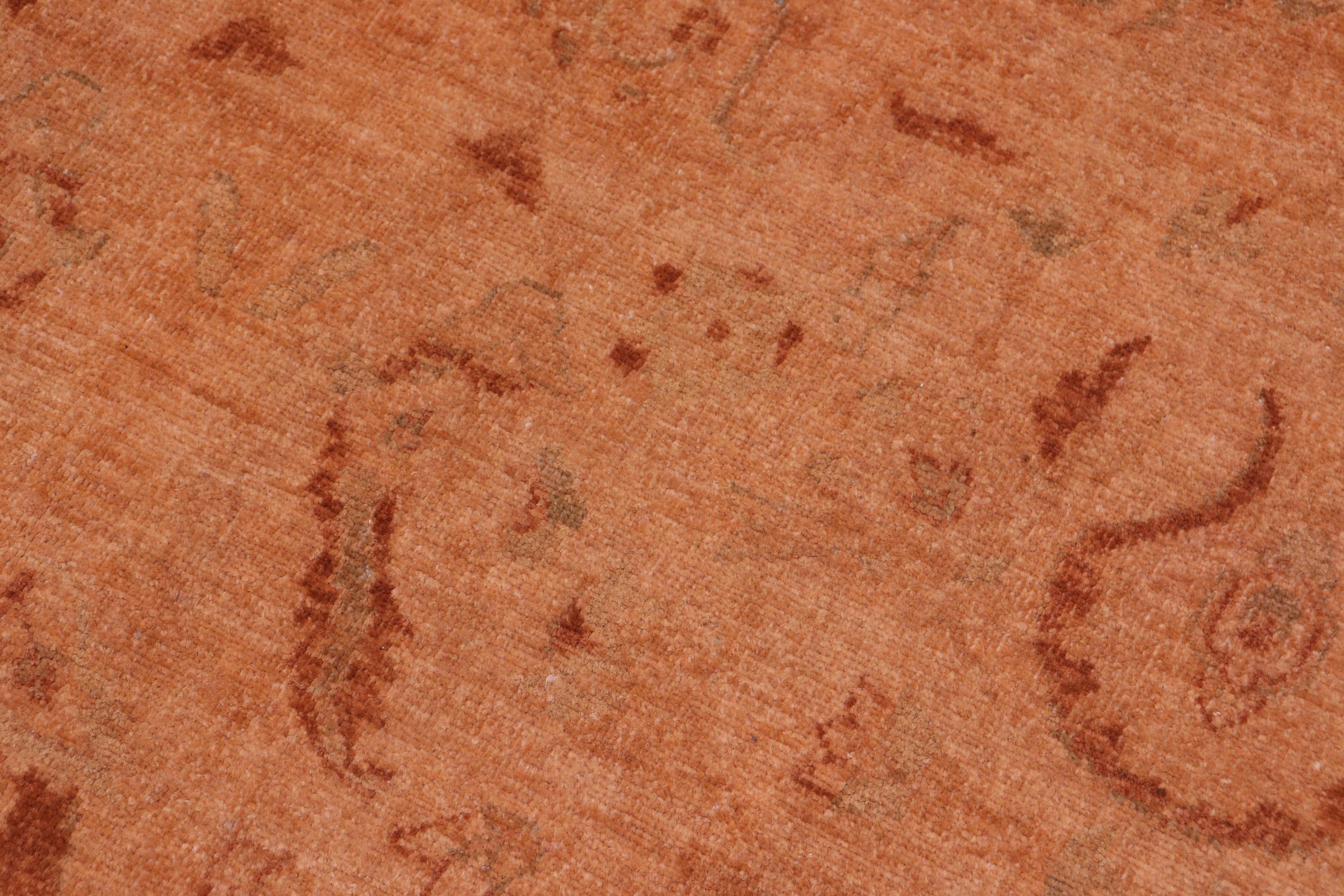 handmade Over Dyed Over Dyed Orange Orange Hand Knotted RECTANGLE 100% WOOL area rug 6' x 9'