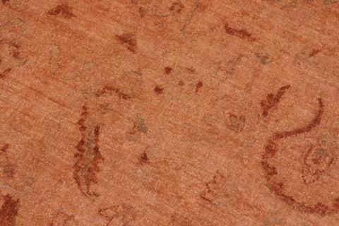 handmade Over Dyed Over Dyed Orange Orange Hand Knotted RECTANGLE 100% WOOL area rug 6' x 9'