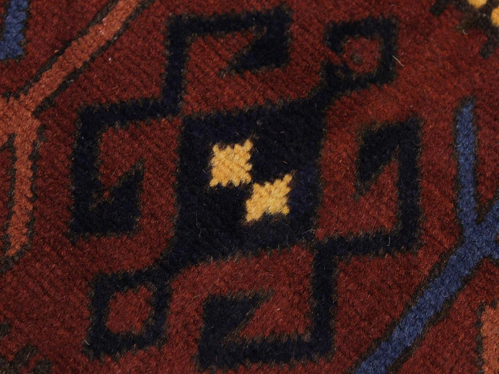 handmade Geometric Kargahi Blue Gold Hand Knotted RECTANGLE 100% WOOL area rug 6x10