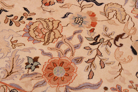 handmade Traditional Lahore Ivory Lt. Green Hand Knotted RECTANGLE 100% WOOL area rug 9' x 12'