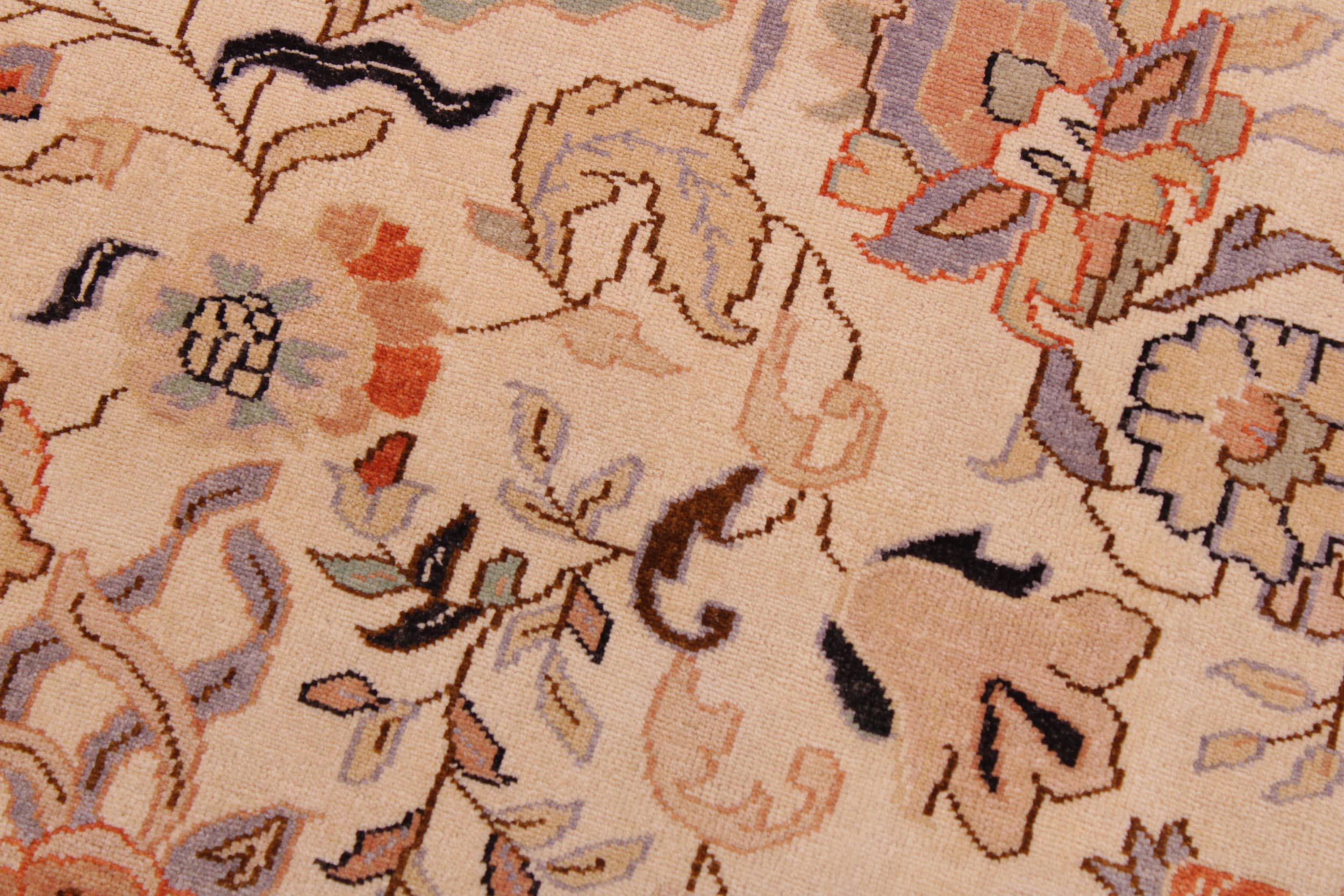 handmade Traditional Lahore Ivory Lt. Green Hand Knotted RECTANGLE 100% WOOL area rug 9' x 12'