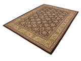 handmade Traditional Design Aubergine Lt. Tan Hand Knotted RECTANGLE 100% WOOL area rug 9x12