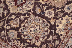 handmade Traditional Design Aubergine Beige Hand Knotted RECTANGLE 100% WOOL area rug 9'X12'