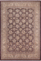 handmade Traditional Design Aubergine Beige Hand Knotted RECTANGLE 100% WOOL area rug 9'X12'