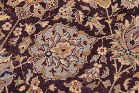 handmade Traditional Design Aubergine Beige Hand Knotted RECTANGLE 100% WOOL area rug 9' x 12'