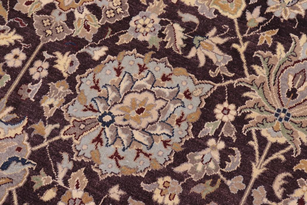 handmade Traditional Design Aubergine Beige Hand Knotted RECTANGLE 100% WOOL area rug 9'X12'