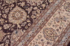 handmade Traditional Design Aubergine Beige Hand Knotted RECTANGLE 100% WOOL area rug 9'X12'