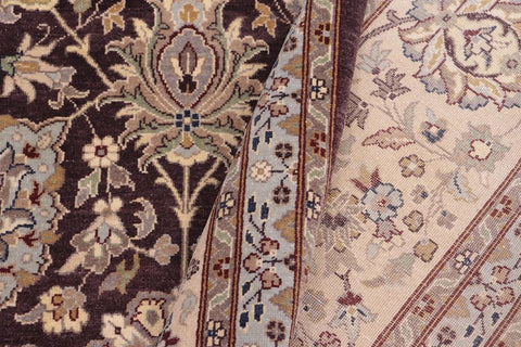 handmade Traditional Design Aubergine Beige Hand Knotted RECTANGLE 100% WOOL area rug 9'X12'