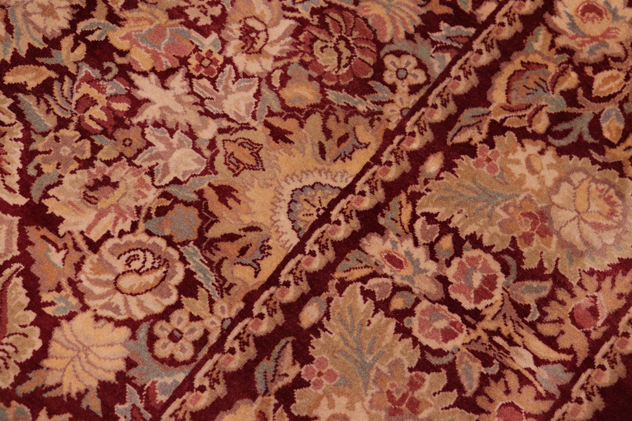 handmade Transitional Dhop Red Red Hand Knotted RECTANGLE 100% WOOL area rug 9x12