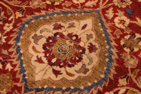 handmade Traditional Lahore Rust Gold Hand Knotted RECTANGLE 100% WOOL area rug 9' x 12'