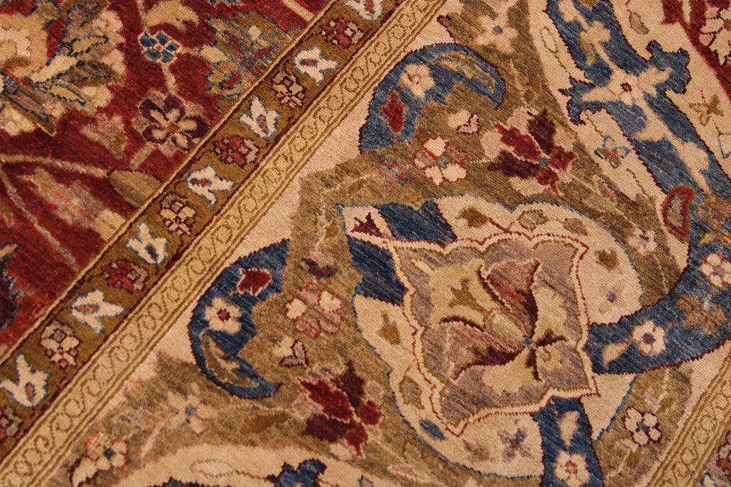 handmade Traditional Lahore Rust Gold Hand Knotted RECTANGLE 100% WOOL area rug 9'X12'