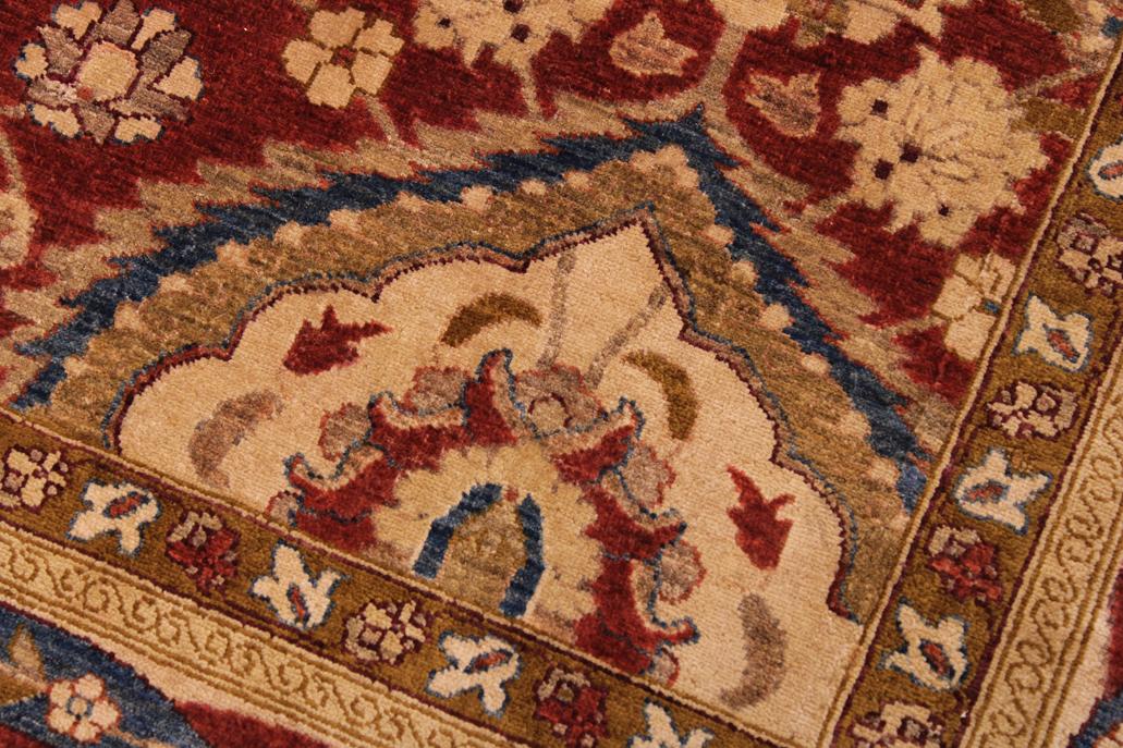 handmade Traditional Lahore Rust Gold Hand Knotted RECTANGLE 100% WOOL area rug 9'X12'