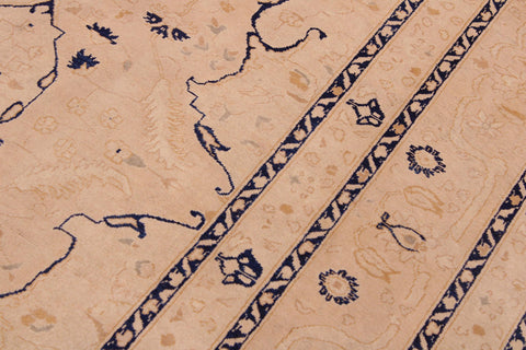 handmade Traditional  Tan Tan Hand Knotted RECTANGLE 100% WOOL area rug 9' x 12'