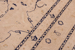 handmade Traditional  Tan Tan Hand Knotted RECTANGLE 100% WOOL area rug 9'X12'