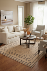 handmade Traditional  Tan Tan Hand Knotted RECTANGLE 100% WOOL area rug 9'X12'