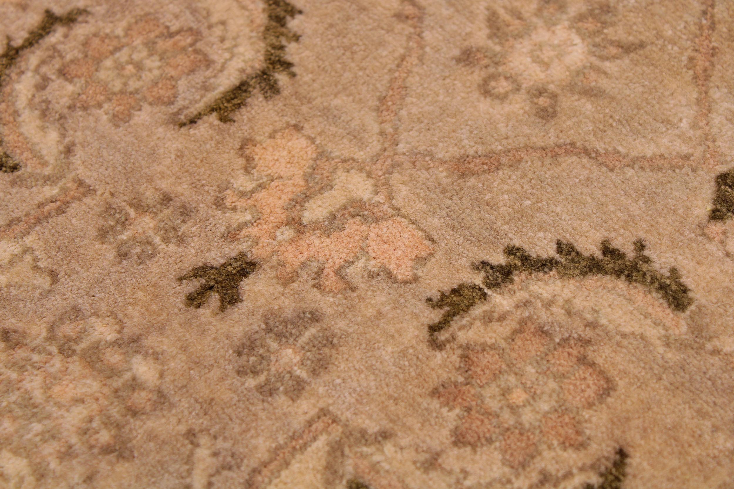 handmade Traditional Tajdar Taupe Green Hand Knotted RECTANGLE 100% WOOL area rug 9 x 12