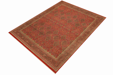 handmade Transitional Veg Dye Rust Green Hand Knotted RECTANGLE 100% WOOL area rug 9x12