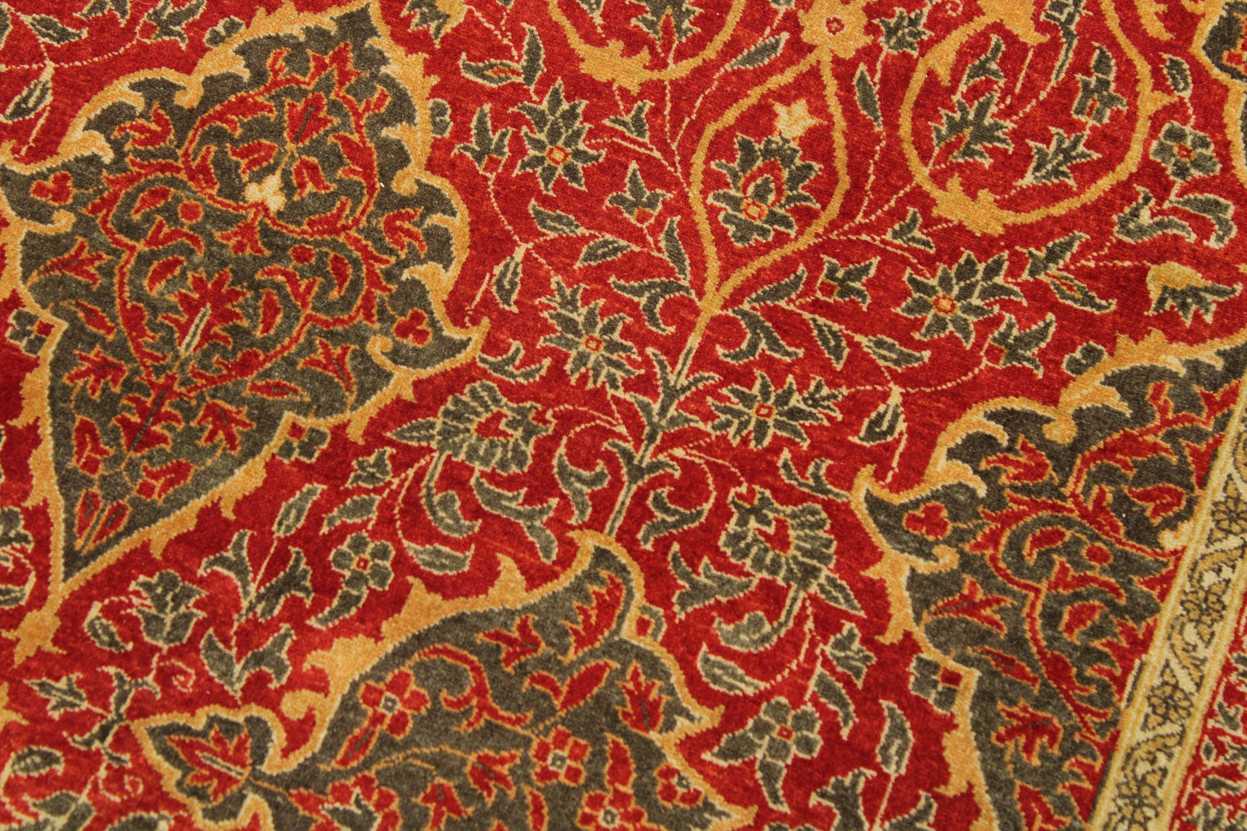 handmade Transitional Veg Dye Rust Green Hand Knotted RECTANGLE 100% WOOL area rug 9 x 12