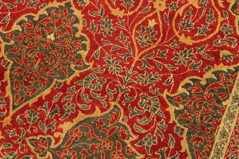 handmade Transitional Veg Dye Rust Green Hand Knotted RECTANGLE 100% WOOL area rug 9 x 12