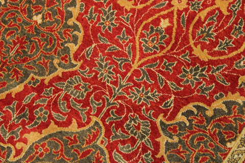 handmade Transitional Veg Dye Rust Green Hand Knotted RECTANGLE 100% WOOL area rug 9 x 12