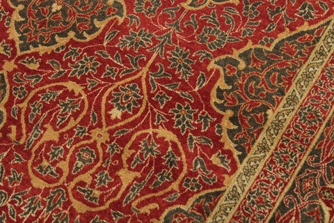 handmade Transitional Veg Dye Rust Green Hand Knotted RECTANGLE 100% WOOL area rug 9x12