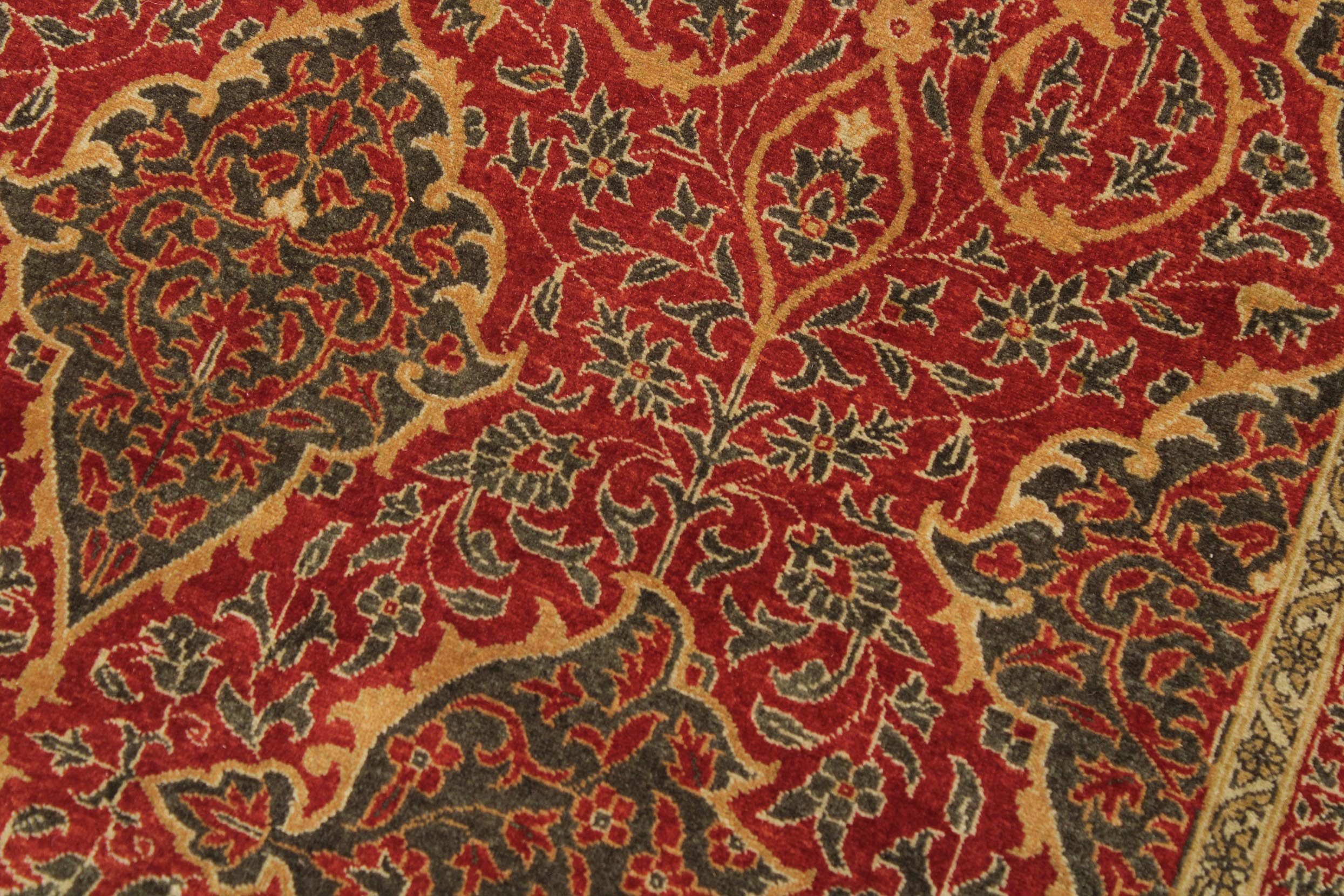 handmade Transitional Veg Dye Rust Green Hand Knotted RECTANGLE 100% WOOL area rug 9x12