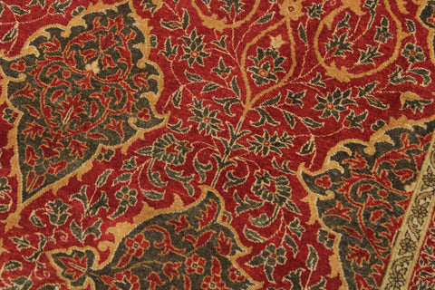 handmade Transitional Veg Dye Rust Green Hand Knotted RECTANGLE 100% WOOL area rug 9x12