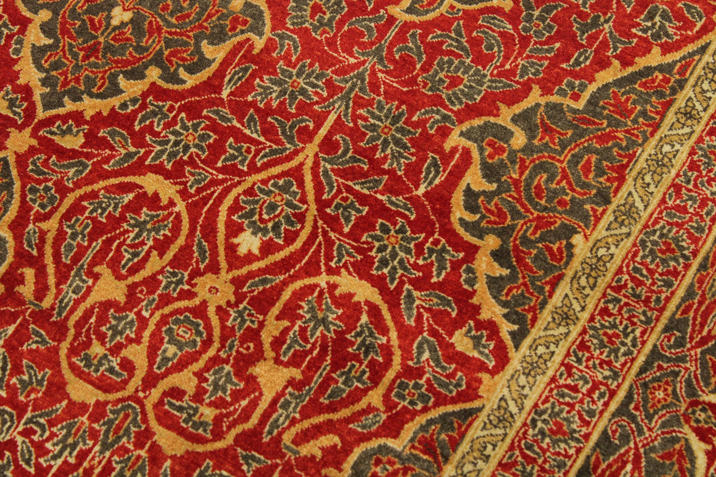 handmade Transitional Veg Dye Rust Green Hand Knotted RECTANGLE 100% WOOL area rug 9 x 12