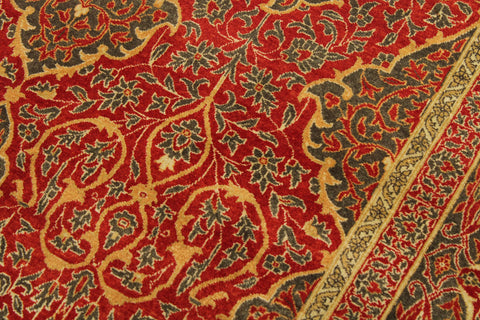 handmade Transitional Veg Dye Rust Green Hand Knotted RECTANGLE 100% WOOL area rug 9 x 12