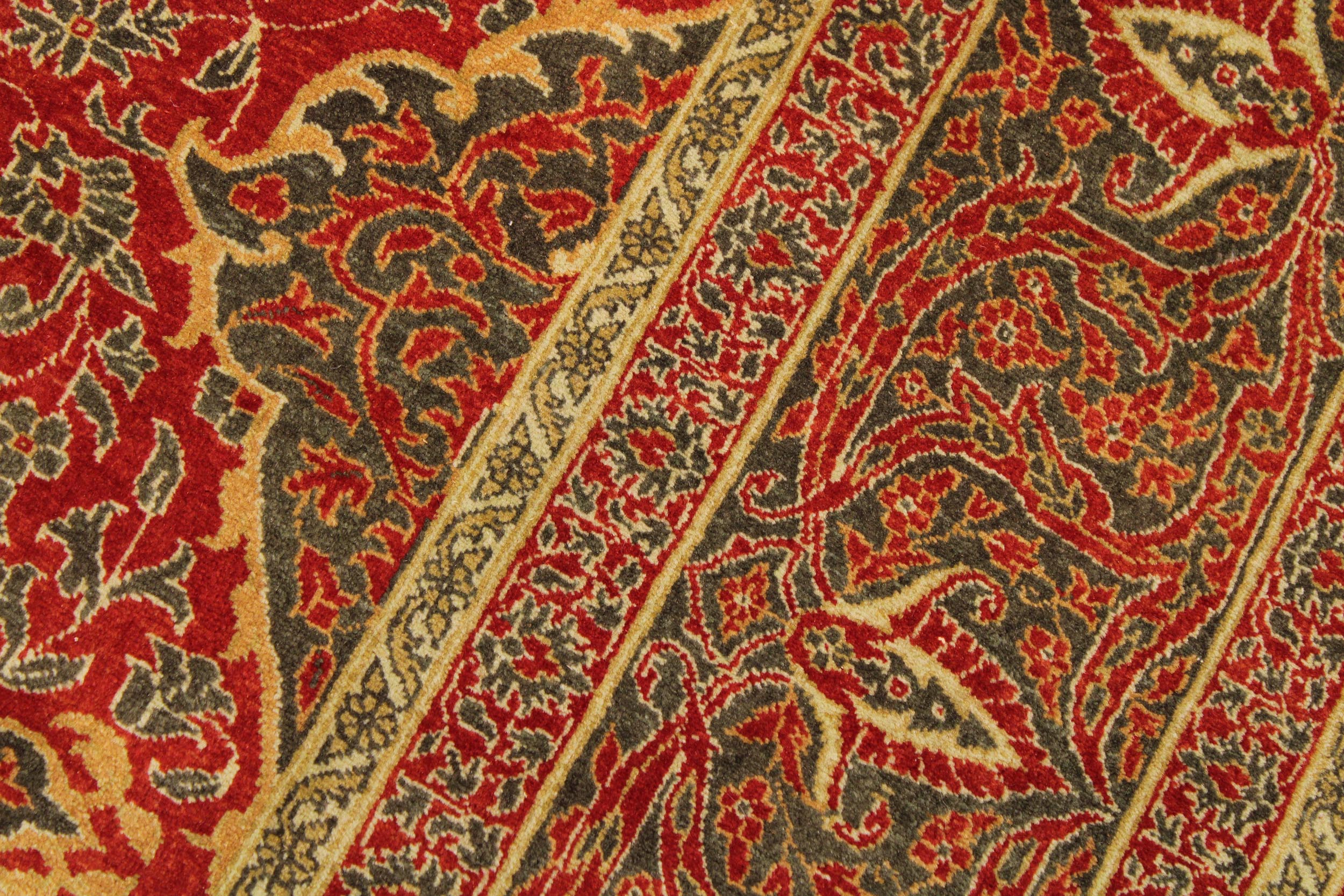 handmade Transitional Veg Dye Rust Green Hand Knotted RECTANGLE 100% WOOL area rug 9 x 12