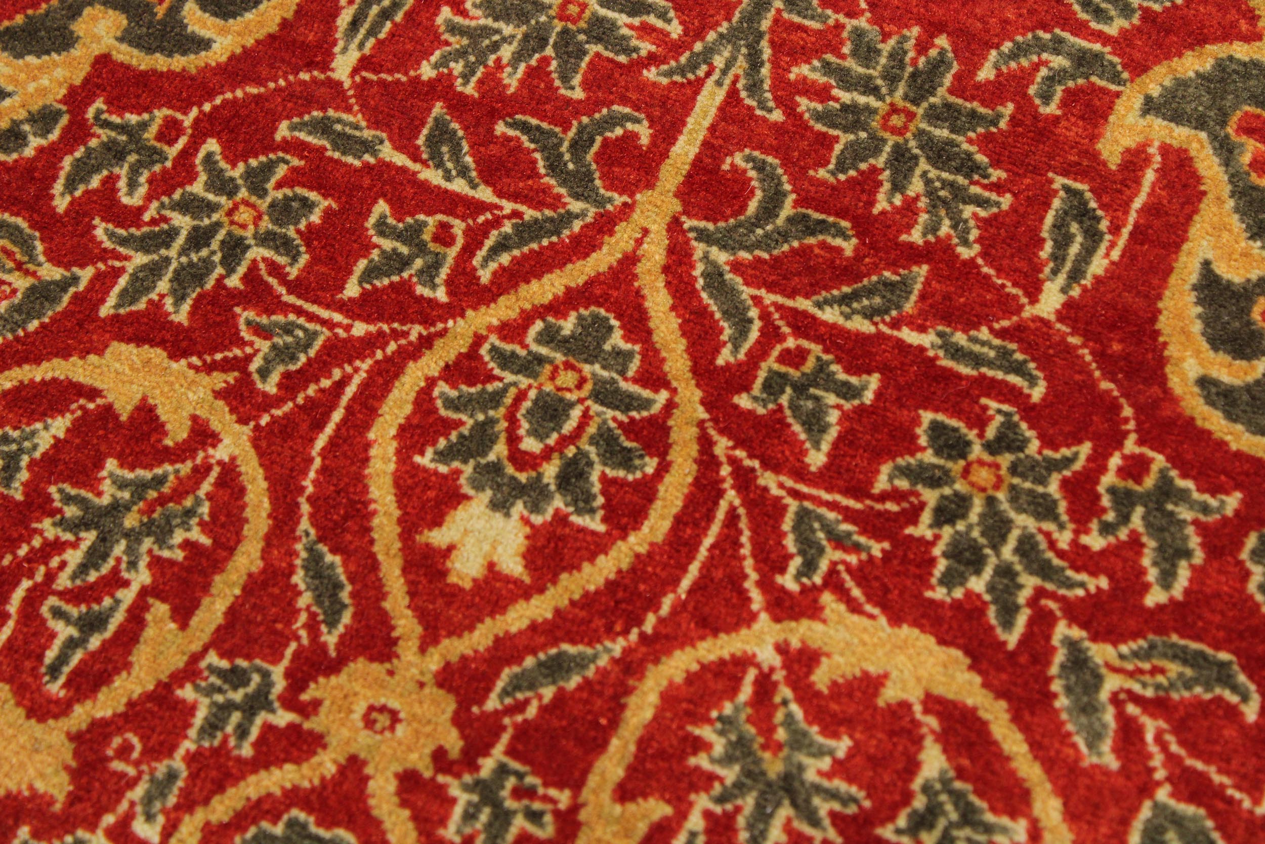 handmade Transitional Veg Dye Rust Green Hand Knotted RECTANGLE 100% WOOL area rug 9 x 12