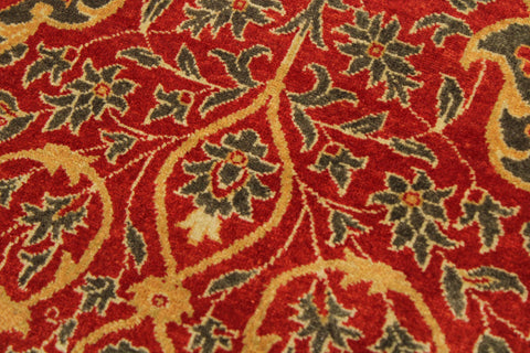 handmade Transitional Veg Dye Rust Green Hand Knotted RECTANGLE 100% WOOL area rug 9 x 12