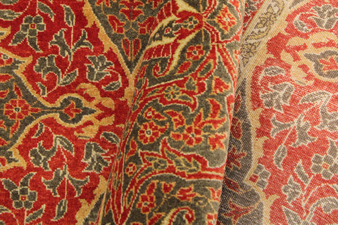 handmade Transitional Veg Dye Rust Green Hand Knotted RECTANGLE 100% WOOL area rug 9 x 12