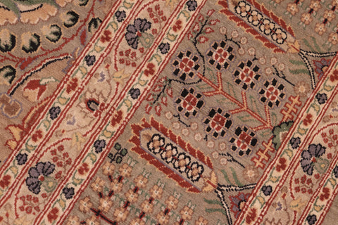 handmade Transitional Tabriz Green Beige Hand Knotted RECTANGLE 100% WOOL area rug 8x10