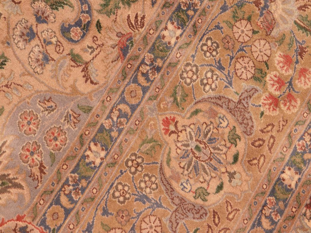 handmade Traditional Gulshan Beige Gold Hand Knotted RECTANGLE 100% WOOL area rug 8x10