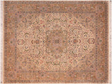 handmade Traditional Gulshan Beige Gold Hand Knotted RECTANGLE 100% WOOL area rug 8x10