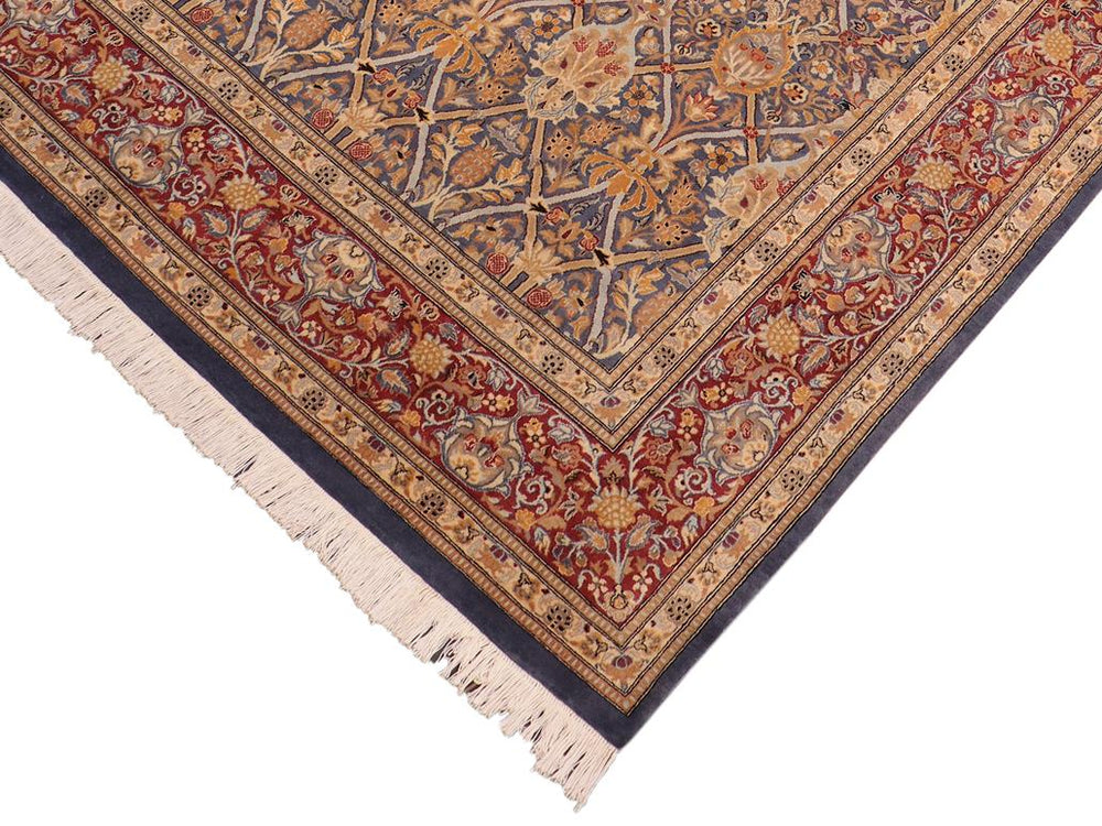 handmade Transitional Mujahid Blue Red Hand Knotted RECTANGLE 100% WOOL area rug 8x10