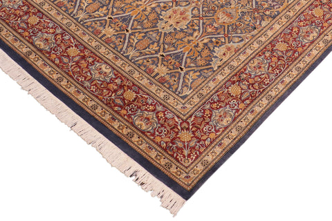 handmade Transitional Mujahid Blue Red Hand Knotted RECTANGLE 100% WOOL area rug 8x10