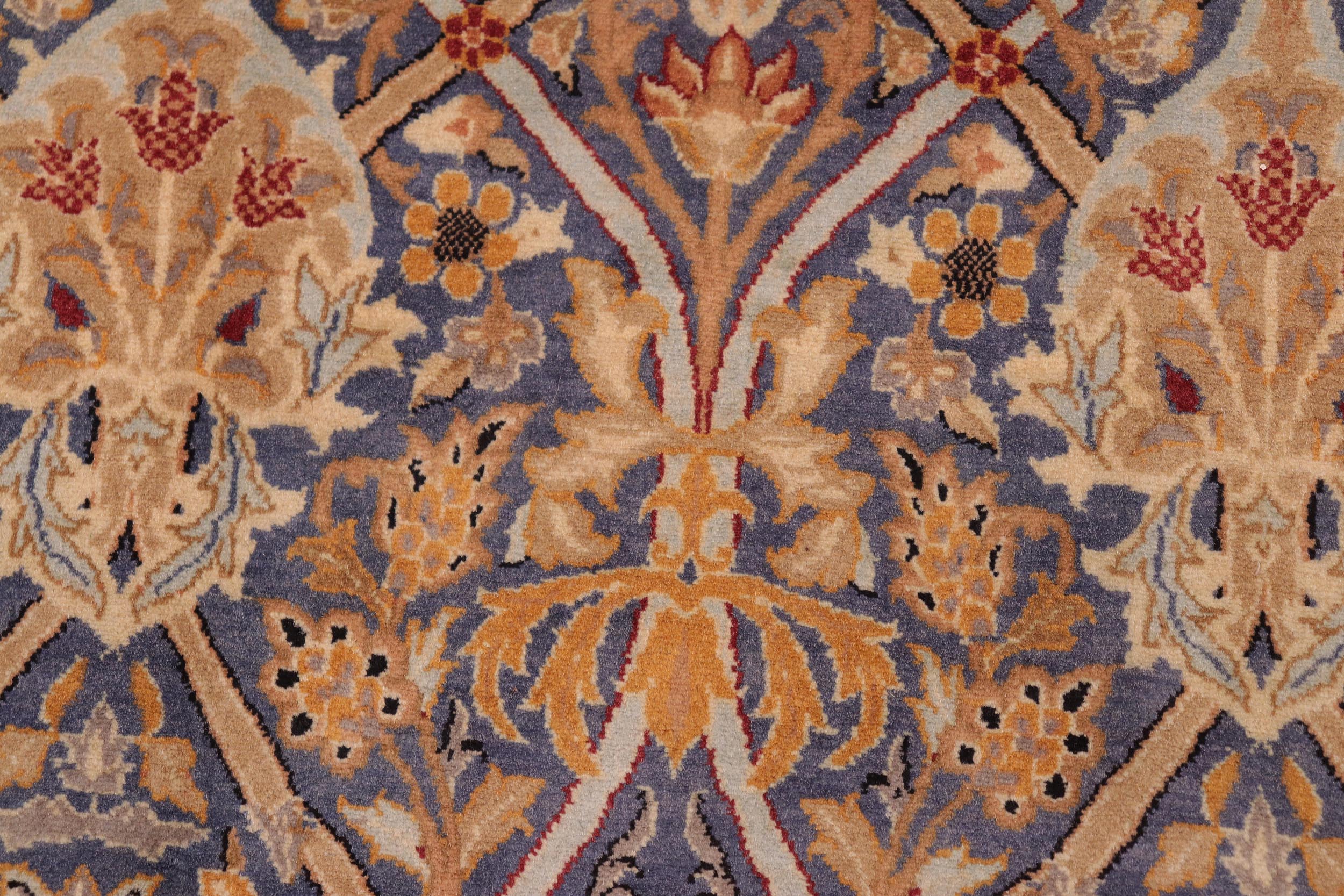 handmade Transitional Mujahid Blue Red Hand Knotted RECTANGLE 100% WOOL area rug 8x10