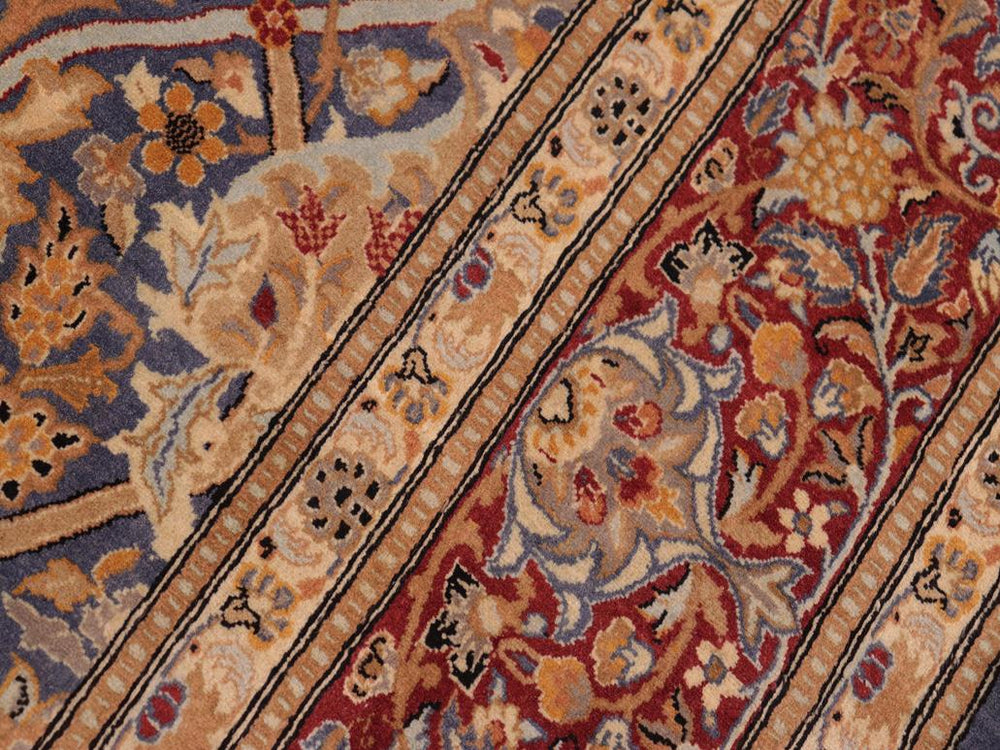 handmade Transitional Mujahid Blue Red Hand Knotted RECTANGLE 100% WOOL area rug 8x10