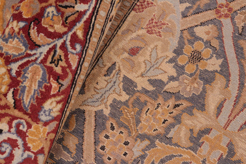 handmade Transitional Mujahid Blue Red Hand Knotted RECTANGLE 100% WOOL area rug 8x10