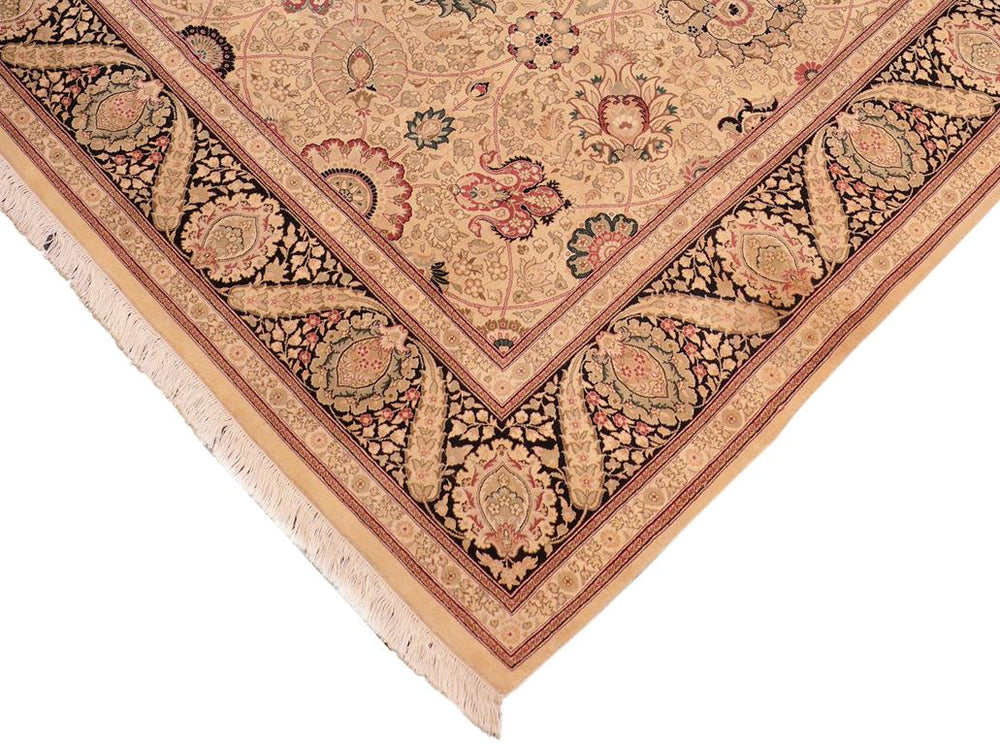 handmade Traditional New Mubashe Beige Black Hand Knotted RECTANGLE 100% WOOL area rug 8x11