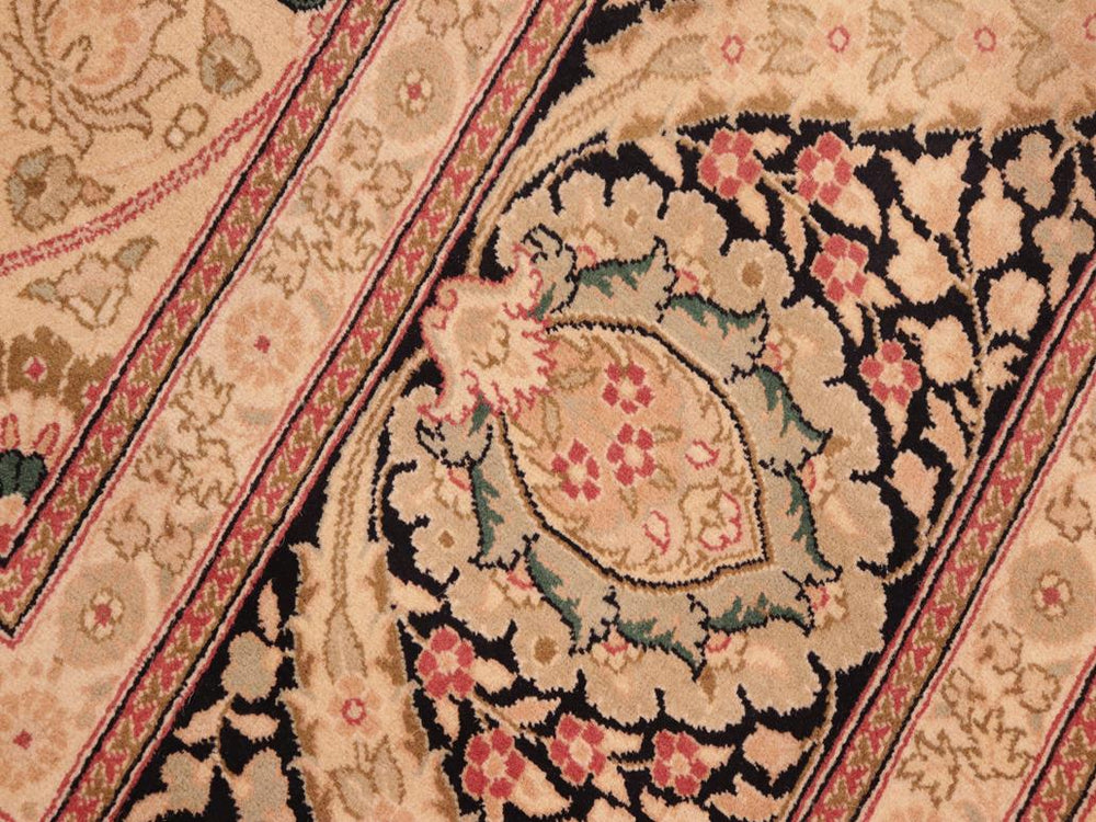 handmade Traditional New Mubashe Beige Black Hand Knotted RECTANGLE 100% WOOL area rug 8x11