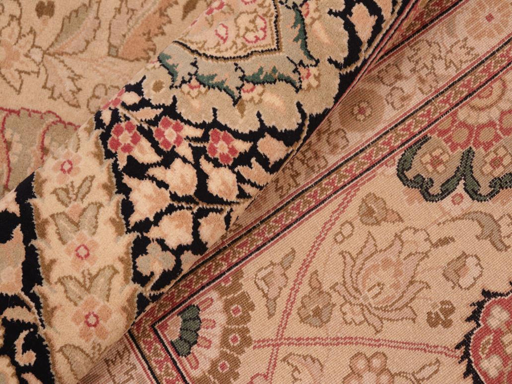 handmade Traditional New Mubashe Beige Black Hand Knotted RECTANGLE 100% WOOL area rug 8x11