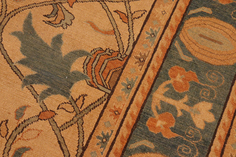 handmade Transitional Antique Tan Drk.green Hand Knotted RECTANGLE 100% WOOL area rug 7' x 10'