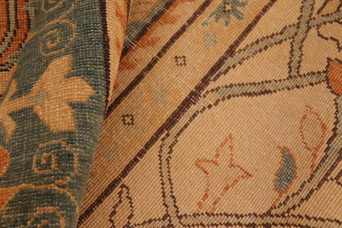 handmade Transitional Antique Tan Drk.green Hand Knotted RECTANGLE 100% WOOL area rug 7' x 10'