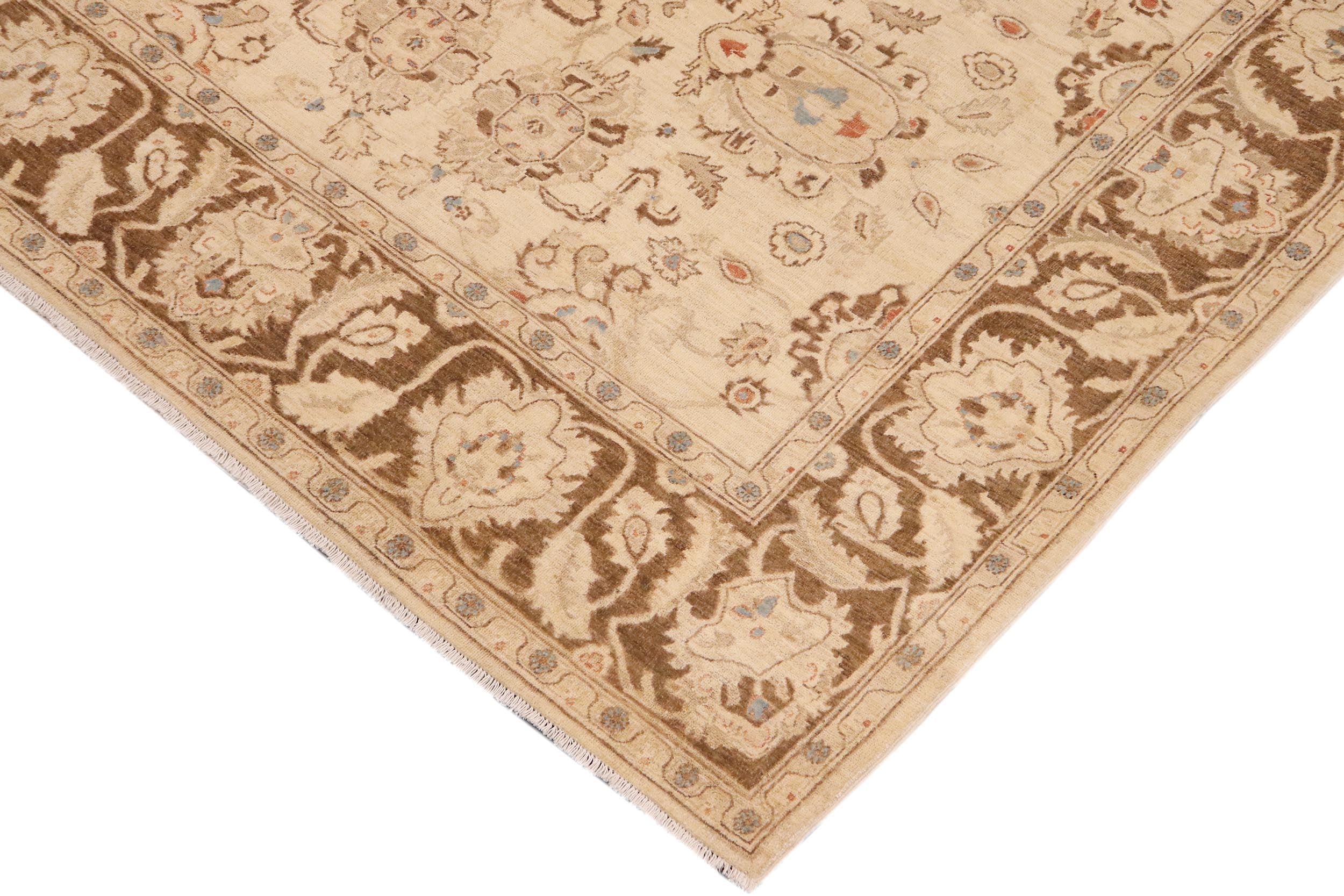 handmade Traditional Kafkaz Beige Brown Hand Knotted RECTANGLE 100% WOOL area rug 8x11