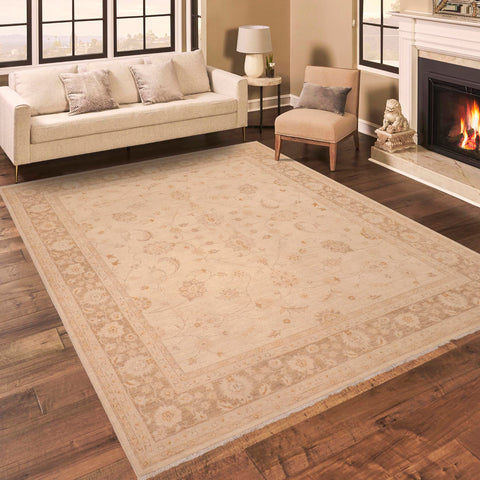 handmade Traditional Kafkaz Beige Brown Hand Knotted RECTANGLE 100% WOOL area rug 8x10