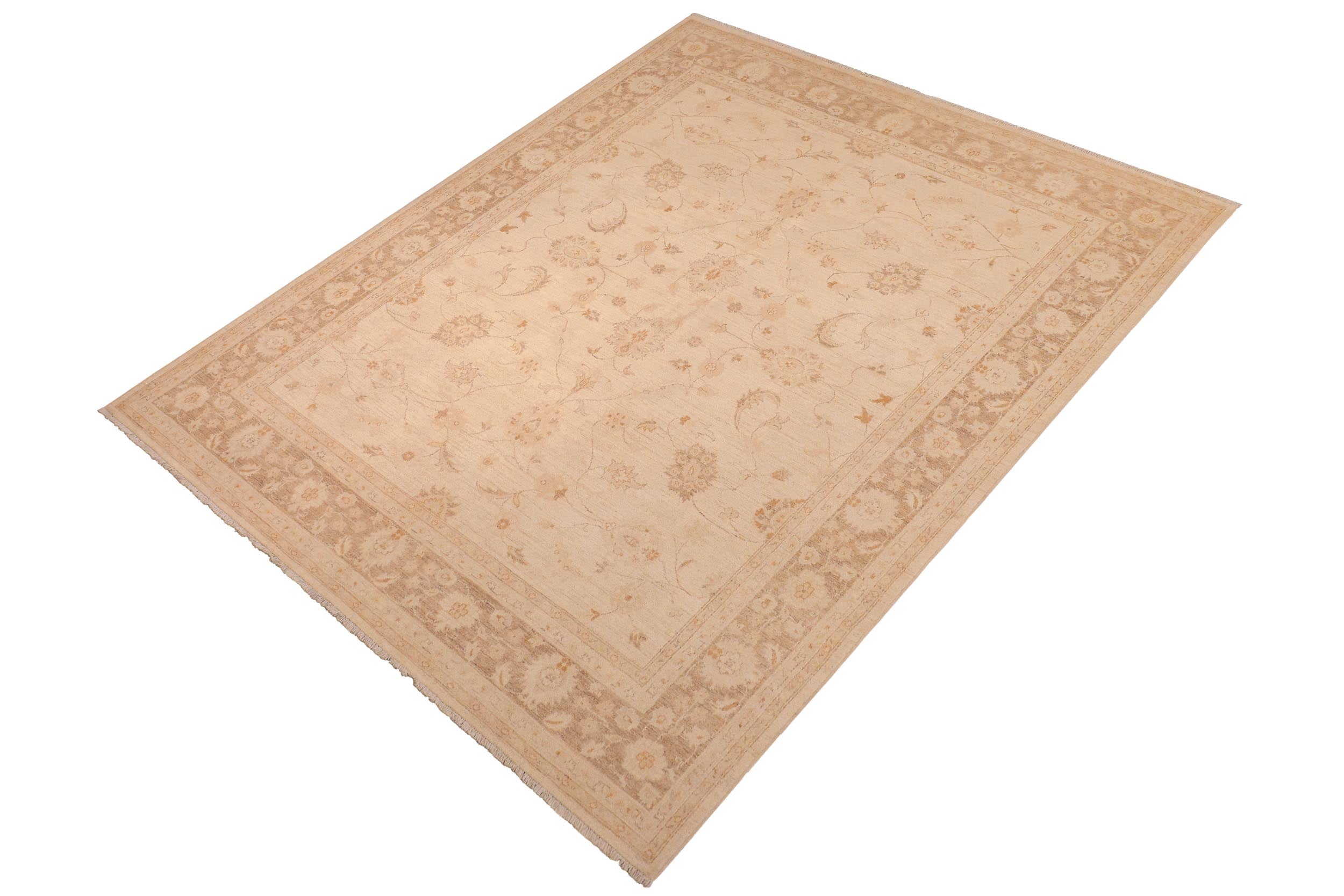 handmade Traditional Kafkaz Beige Brown Hand Knotted RECTANGLE 100% WOOL area rug 8x10